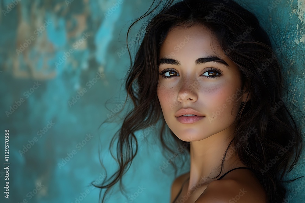 Woman Outdoor Headshot Peaceful Gaze Green Eyes