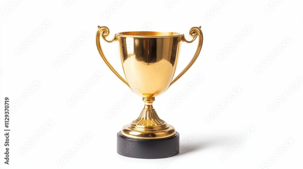 Gold trophy, ornate handles, black base. Gold trophy, ornate handles, black base.