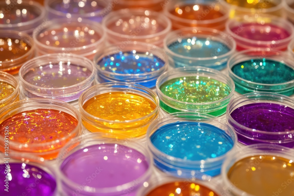 Vibrant Petri Dishes with Colorful Cultures Vibrant Petri Dishes with Colorful Cultures