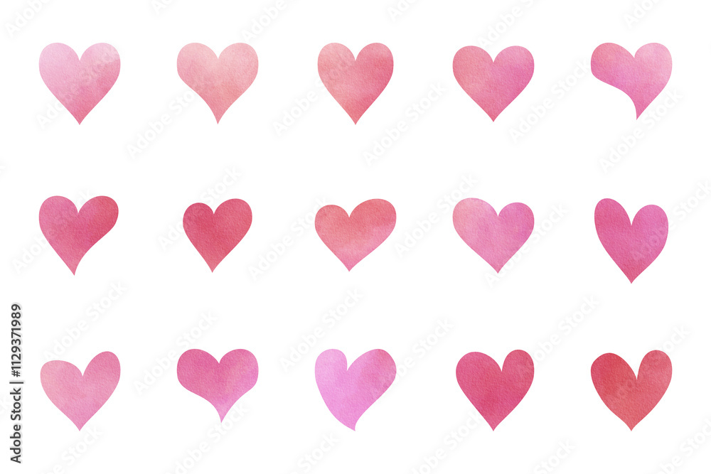 Watercolor hand drawn red heart isolated on white background Watercolor hand drawn red heart isolated on white background