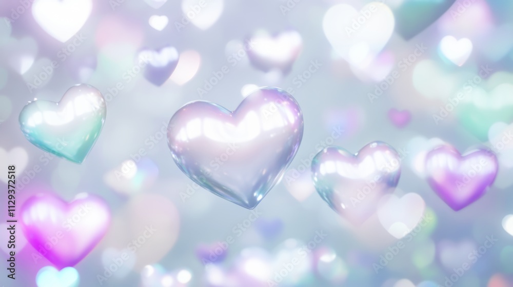 Floating hearts create a romantic ambiance against a soft, blurred backdrop, perfect for celebrating love on Valentine's Day. Floating hearts create a romantic ambiance against a soft, blurred backdrop, perfect for celebrating love on Valentine's Day.