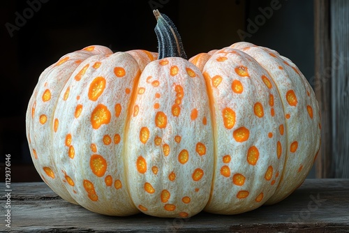 Unique warty pumpkin variety with bumpy texture for autumn harvest decoration