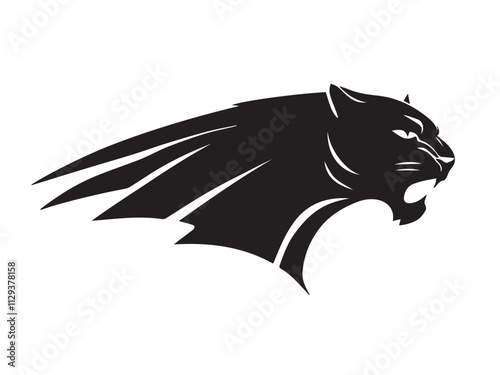 Black panther silhouette isolated on white background. Panther silhouette vector. Black silhouette of panther. Vector illustration.