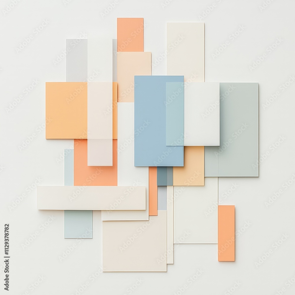Abstract Geometric Design with Pastel Colors and Shapes for Minimalist Backgrounds Abstract Geometric Design with Pastel Colors and Shapes for Minimalist Backgrounds