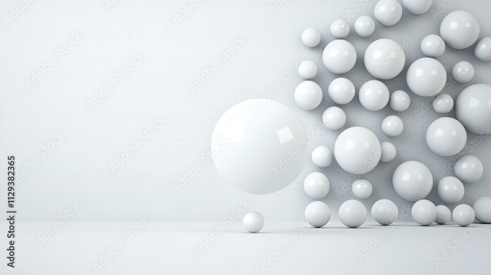 Serene white balls floating in the air a captivating visual of lightness and tranquility Serene white balls floating in the air a captivating visual of lightness and tranquility