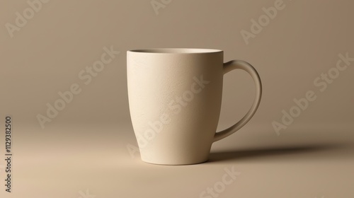 Beige Mug on Beige Background