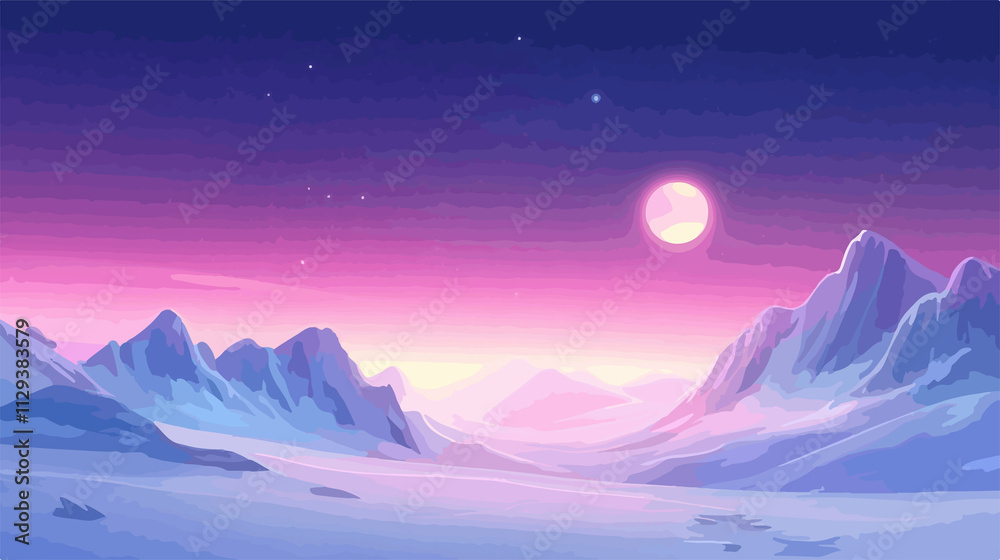 Mesmerizing Northern Lights over Majestic Mountains Landscape Mesmerizing Northern Lights over Majestic Mountains Landscape