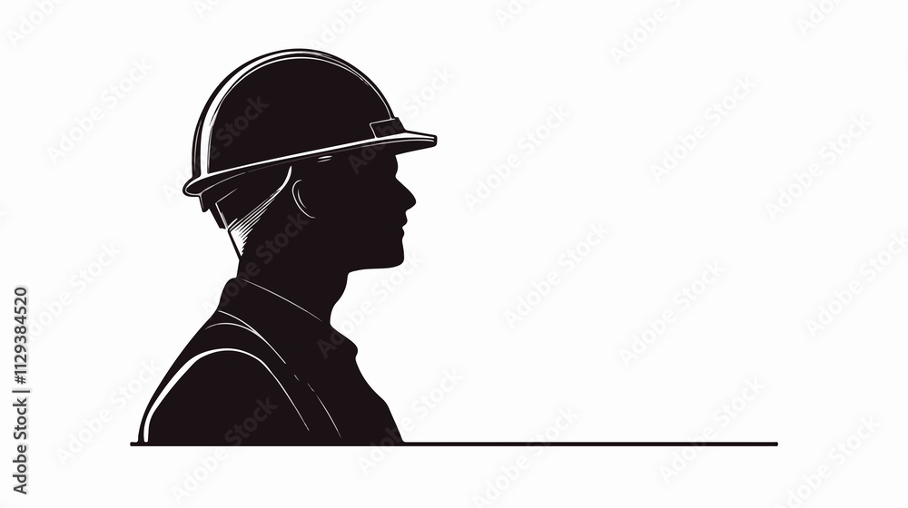 Professional Construction Worker Helmet Vector Clip Art Silhouette Professional Construction Worker Helmet Vector Clip Art Silhouette