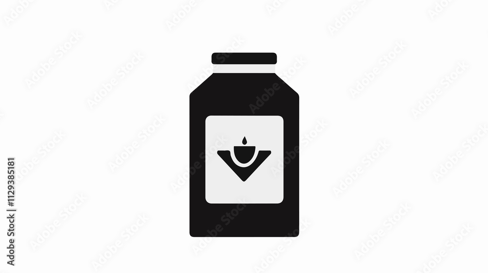 Black Milk in Carton Icon on White Background Vector Illustration Black Milk in Carton Icon on White Background Vector Illustration