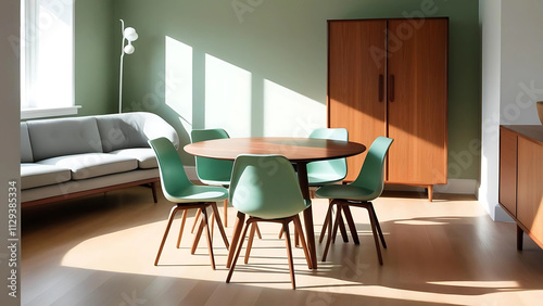 Wallpaper Mural Sunny Dining Room with Mid-Century Modern Style

 Torontodigital.ca