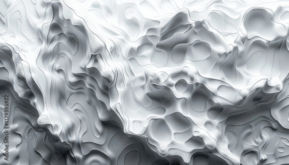 Obraz premium A white and grey abstract painting of a wave