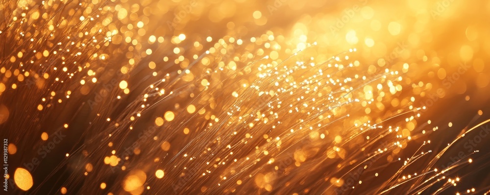 Glowing Fiber Optics in Soft Light, Generative AI Glowing Fiber Optics in Soft Light, Generative AI