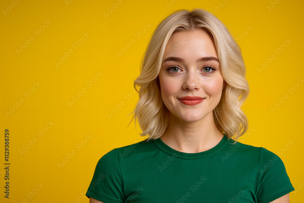 A woman in a green shirt smiles at the camera A woman in a green shirt smiles at the camera