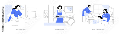 Hotel jobs isolated cartoon vector illustrations se
