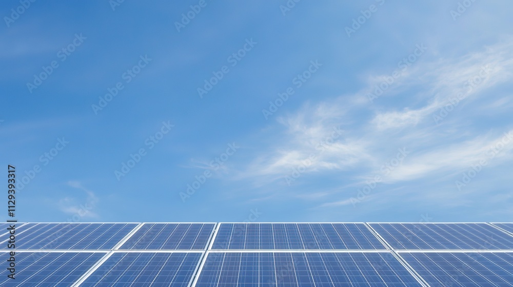 solar panel array under clear blue skies captured from side angle with clean lines and minimal distractions solar panel array under clear blue skies captured from side angle with clean lines and minimal distractions