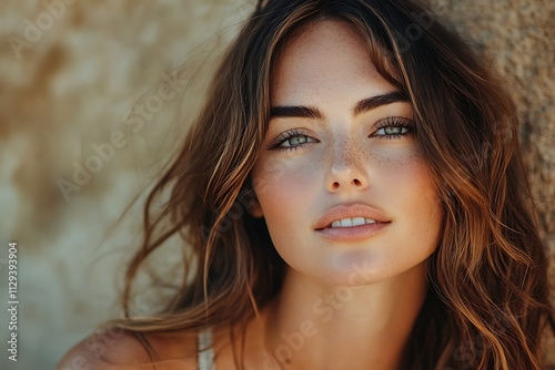 Young Woman Sun-Kissed Face and Shoulder