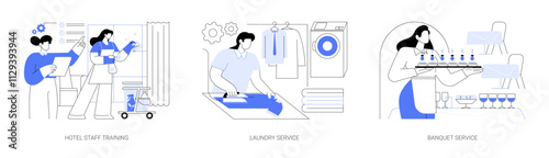 Hotel business isolated cartoon vector illustrations se
