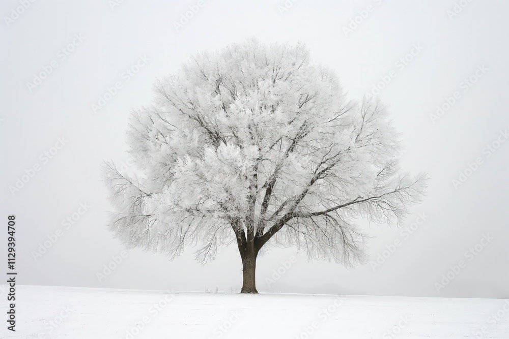Fototapeta premium Majestic Frosted Tree Silhouette