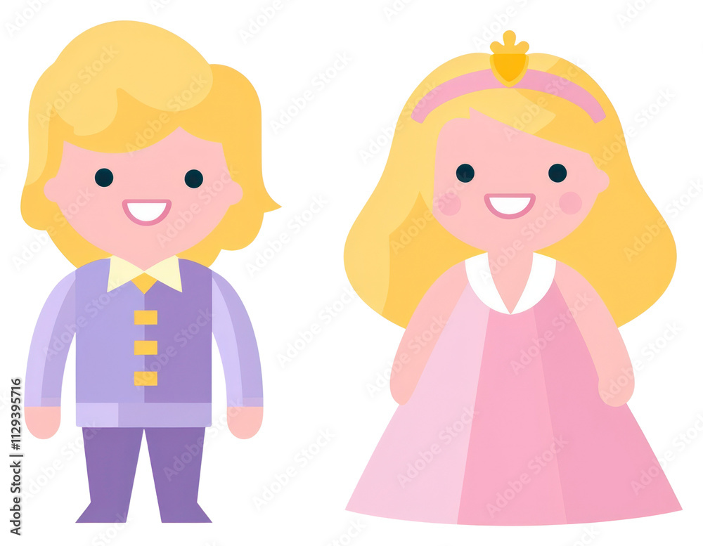 PNG Prince and princess cartoon cute doll. PNG Prince and princess cartoon cute doll.