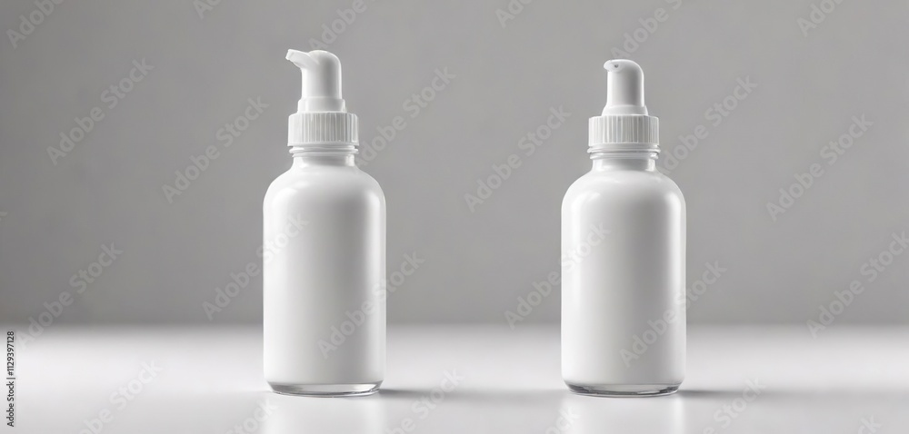 White dropper bottle for natural skincare products on clean background, remedy, unbranded White dropper bottle for natural skincare products on clean background, remedy, unbranded