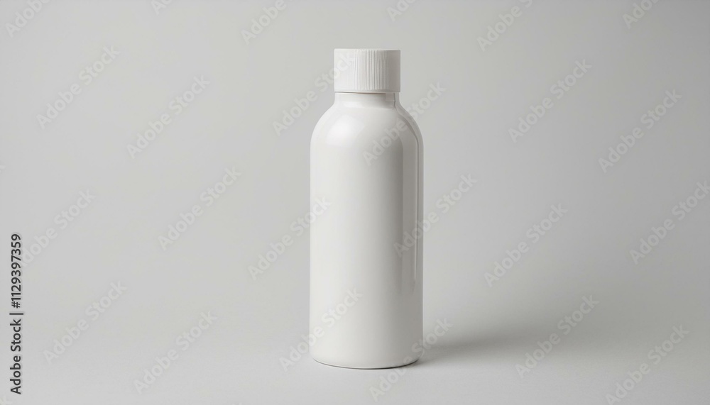 Blank white bottle on a plain background. Perfect for product placement. Blank white bottle on a plain background. Perfect for product placement.