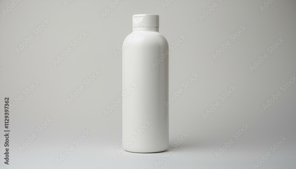 White plastic bottle on a white background. White plastic bottle on a white background.