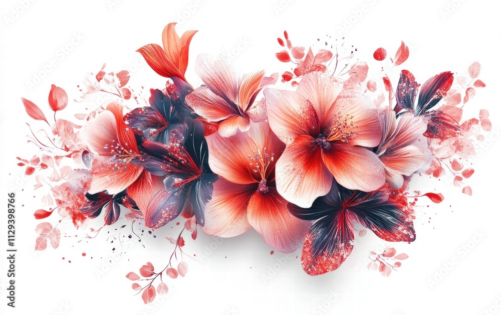 Obraz premium A luxurious bouquet for valentines day on bright white background