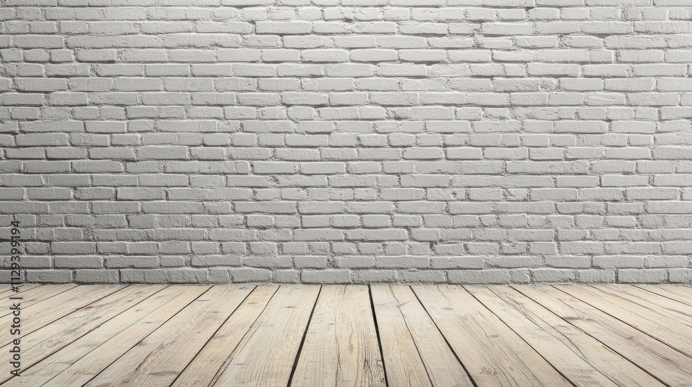 Modern living space featuring a grey brick wall, white couch, and warm wooden floor ideal for interior design concepts and home staging. Modern living space featuring a grey brick wall, white couch, and warm wooden floor ideal for interior design concepts and home staging.