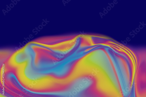 a colorful, abstract, 3d image of a mountain