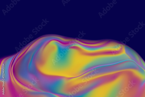 a colorful, abstract, 3d image of a mountain