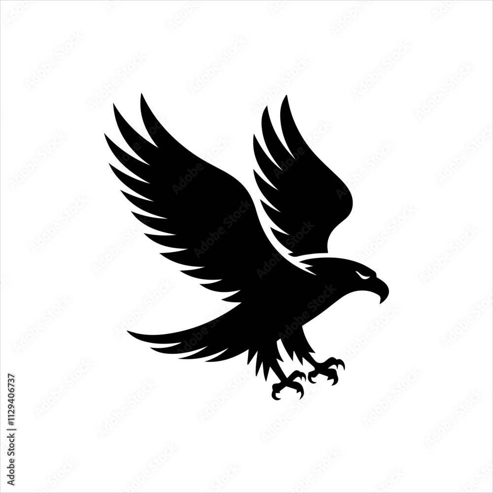 Obraz premium Bold Eagle Head Silhouette vector design