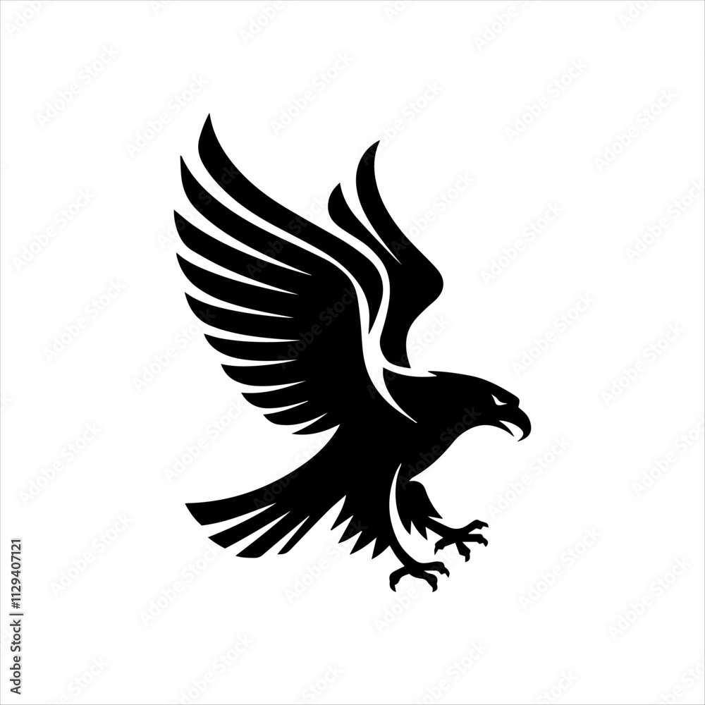 Obraz premium Bold Eagle Head Silhouette vector design