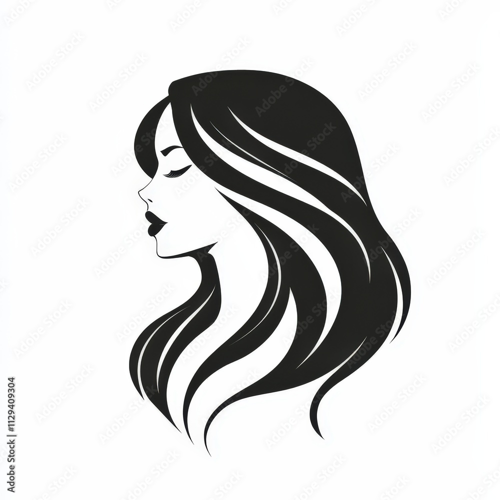 Design of female icon logo illustration isolated on white background Design of female icon logo illustration isolated on white background
