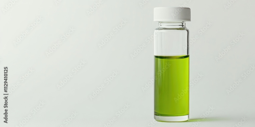 Green liquid with white cap Green liquid with white cap