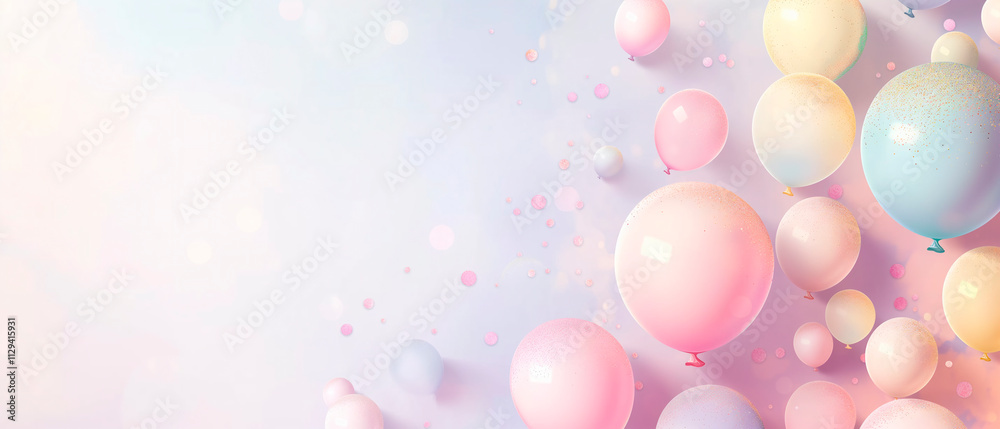 Celebración en Colores: Globos y Confeti de Fiesta Celebración en Colores: Globos y Confeti de Fiesta