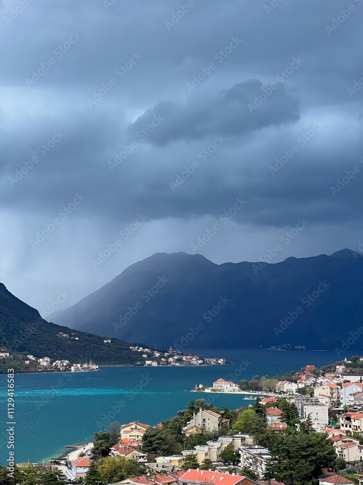 Kotor bay view from the mountain fortress, Montenegro, Europe. Kotor bay view from the mountain fortress, Montenegro, Europe.