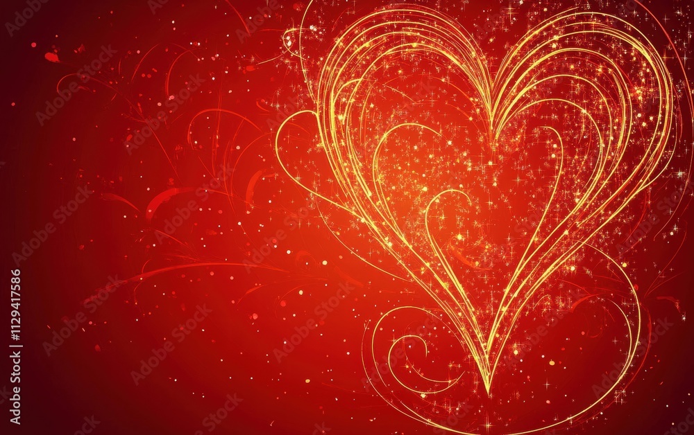 A vibrant red backdrop with glowing heart patterns and subtle sparkles for a valentines day theme A vibrant red backdrop with glowing heart patterns and subtle sparkles for a valentines day theme