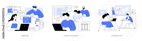 Degree in Information technologies isolated cartoon vector illustrations se