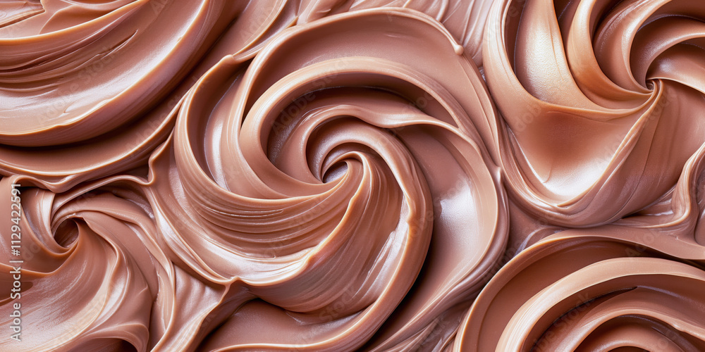 the texture of a soft chocolate cream for confectionery, top view. sweet dessert, mocha mousse banner. the texture of a soft chocolate cream for confectionery, top view. sweet dessert, mocha mousse banner.
