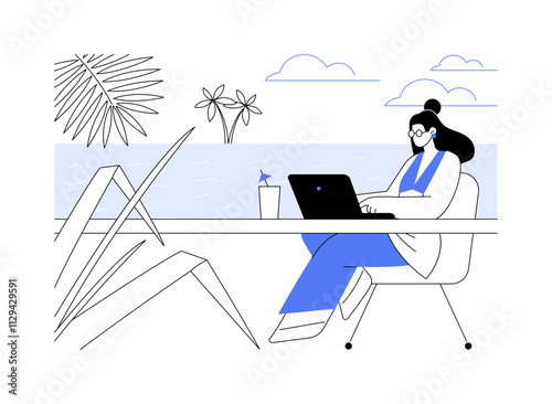 Travel and work isolated cartoon vector illustrations.