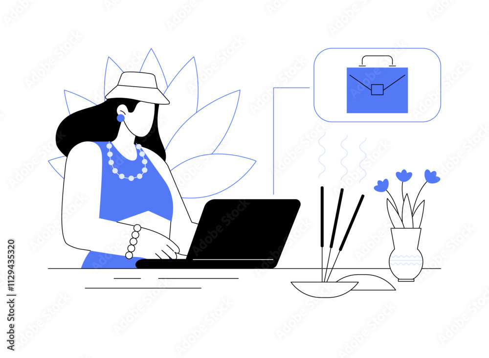 Fototapeta premium Working retreat isolated cartoon vector illustrations.