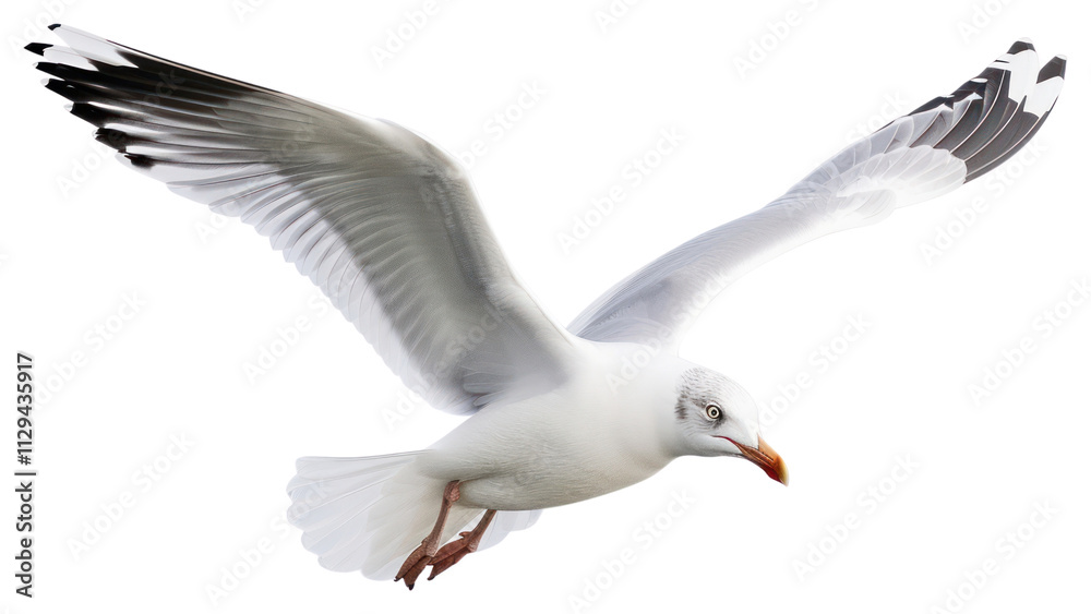 Obraz premium PNG Beautiful seagull flying animal white bird.