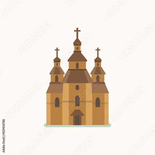Khortytsia. Zaporizhian Cossack Museum. Flat illustration