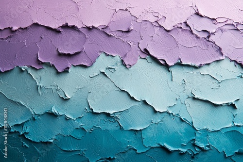 Layered textured paint in purple and teal
