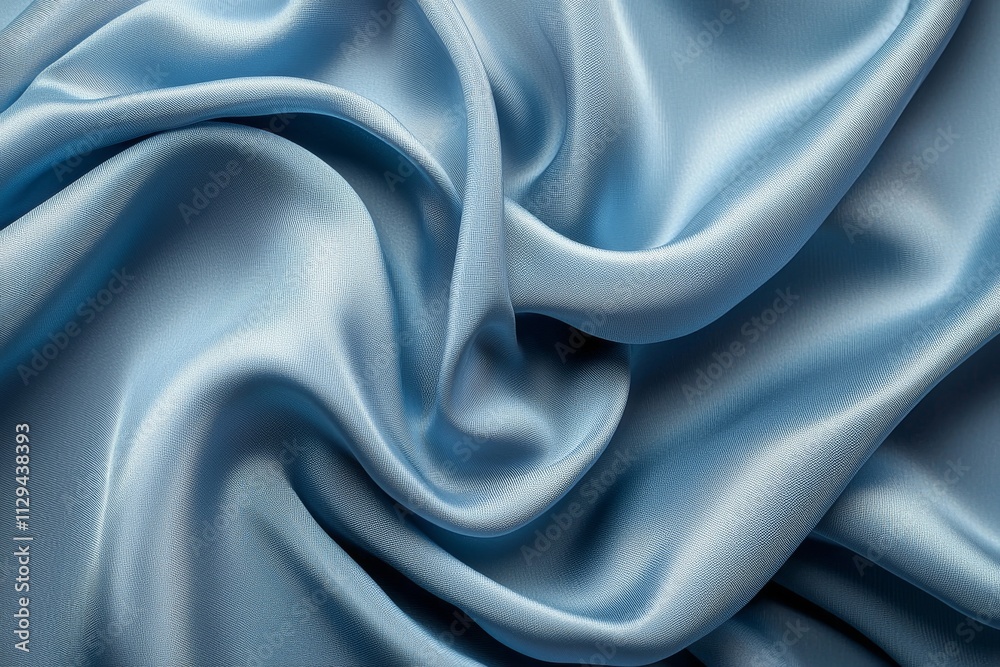 Obraz premium Soft Blue Silk Fabric with Gentle Folds