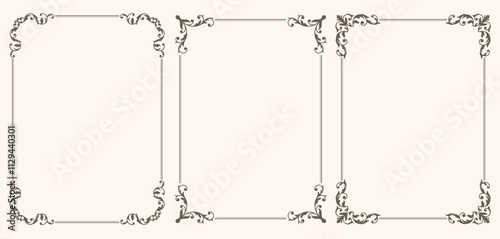 Set of Decorative vintage frames and borders set