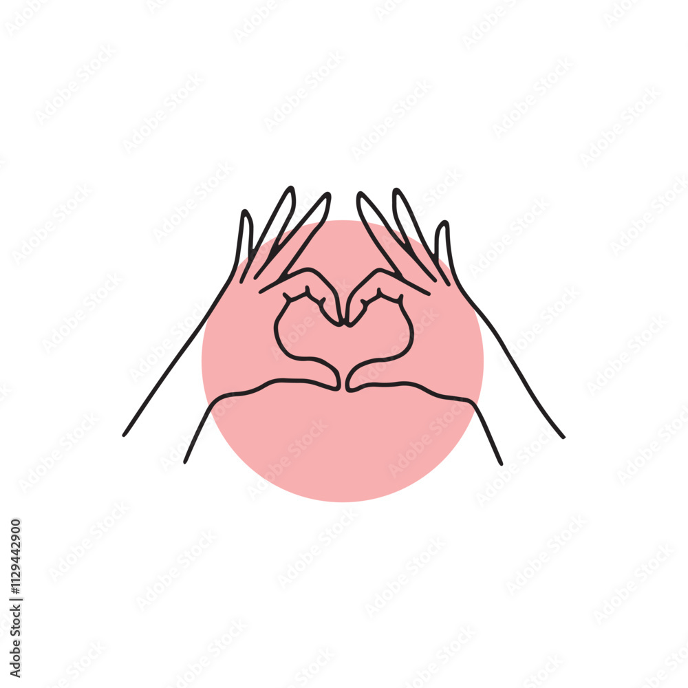 hand with red heart hand with red heart