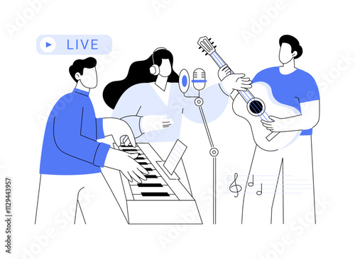 Recording live isolated cartoon vector illustrations.