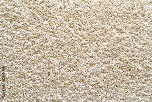 Soft Beige Shaggy Carpet Texture Closeup