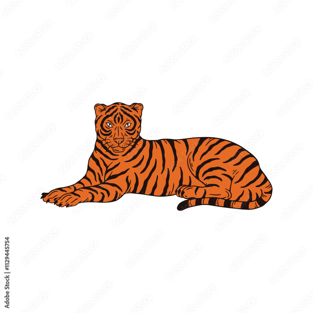 tiger on white tiger on white